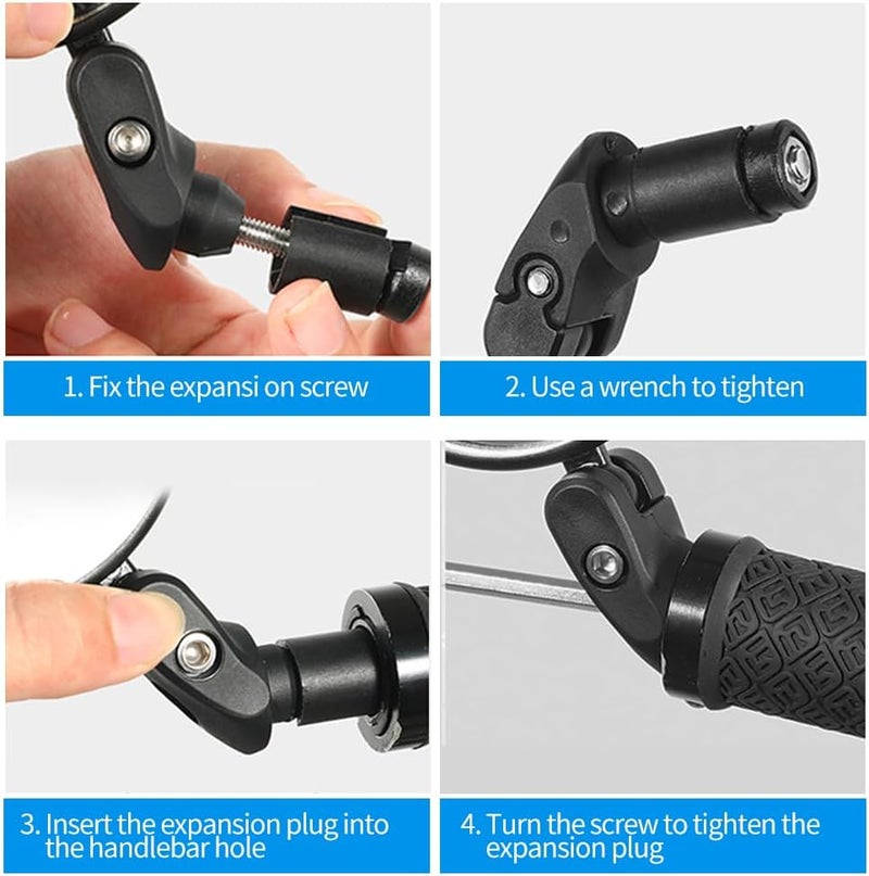 Ruby Q Handlebar Bike Mirrors, 2pcs Bicycle Rearview Mirror Set, Adjustable Handlebar Mounted Convex Mirror with Allen Wrench, for Mountain Road Bikes - Image 5